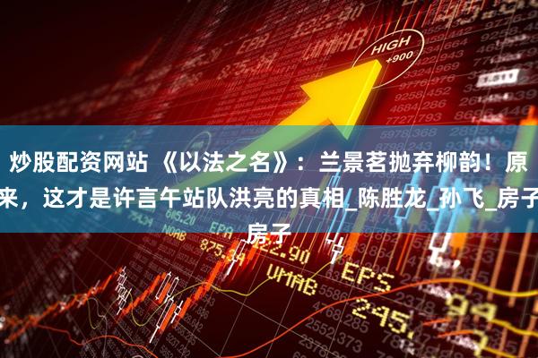 炒股配资网站 《以法之名》：兰景茗抛弃柳韵！原来，这才是许言午站队洪亮的真相_陈胜龙_孙飞_房子